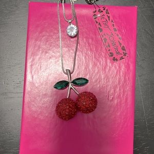 Betsey Johnson Two Layer Cherry Necklace